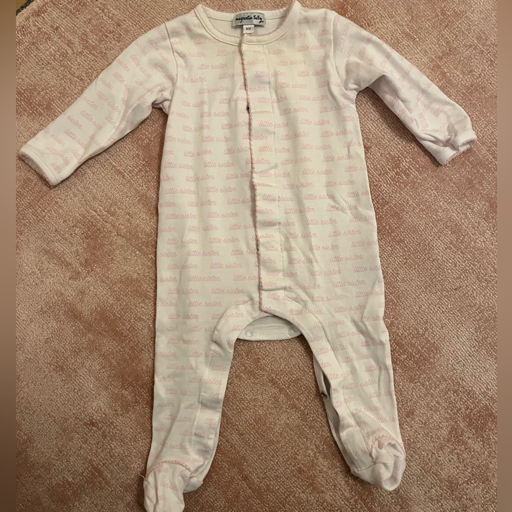 Magnolia Baby Little Sister Onesie Pajamas Size 6M
